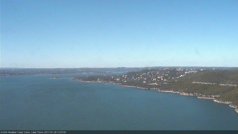 Lake Travis webcam, January 28, 2017 11:35 AM CT