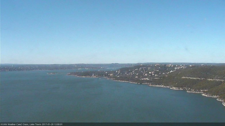 Lake Travis webcam, January 28, 2017 12:20 PM CT