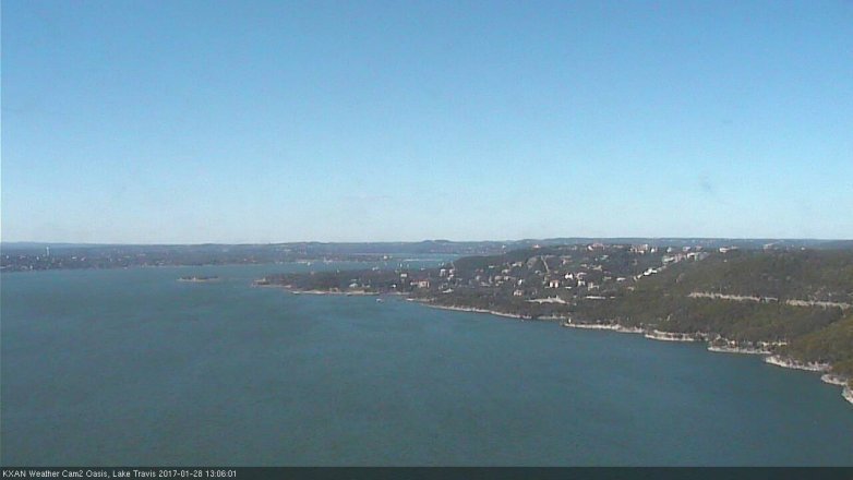 Lake Travis webcam, January 28, 2017 12:30 PM CT