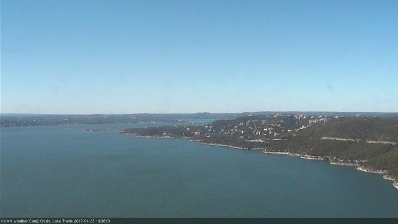 Lake Travis webcam, January 28, 2017 1:00 PM CT