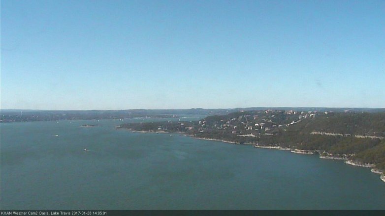 Lake Travis webcam, January 28, 2017 1:15 PM CT