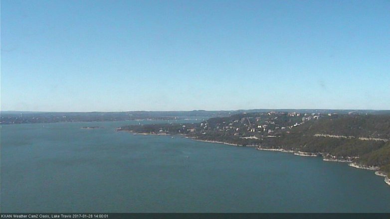 Lake Travis webcam, January 28, 2017 1:25 PM CT