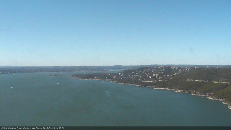 Lake Travis webcam, January 28, 2017 1:30 PM CT
