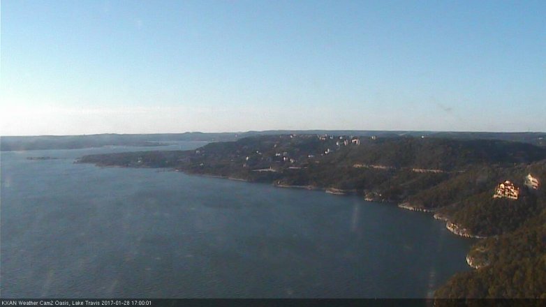 Lake Travis webcam, January 28, 2017 4:15 PM CT