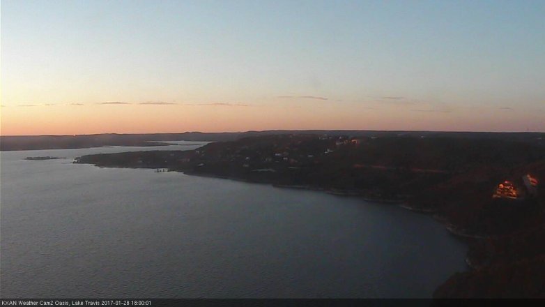 Lake Travis webcam, January 28, 2017 5:10 PM CT