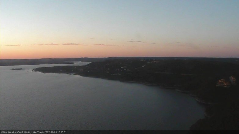 Lake Travis webcam, January 28, 2017 5:25 PM CT