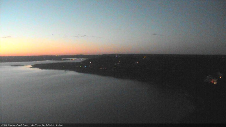Lake Travis webcam, January 28, 2017 5:45 PM CT