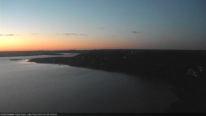 Lake Travis webcam, January 28, 2017 5:55 PM CT