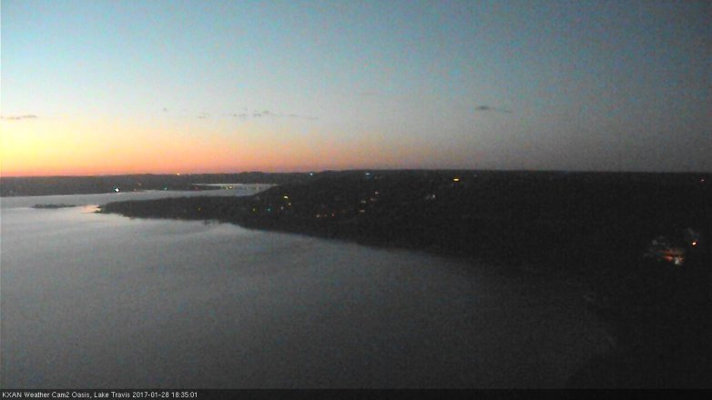Lake Travis webcam, January 28, 2017 6:00 PM CT