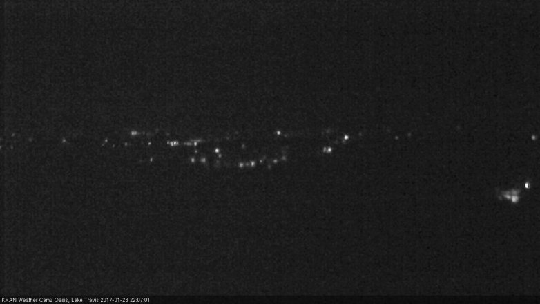 Lake Travis webcam, January 28, 2017 9:30 PM CT