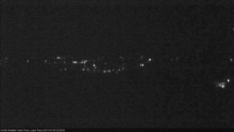 Lake Travis webcam, January 28, 2017 9:50 PM CT