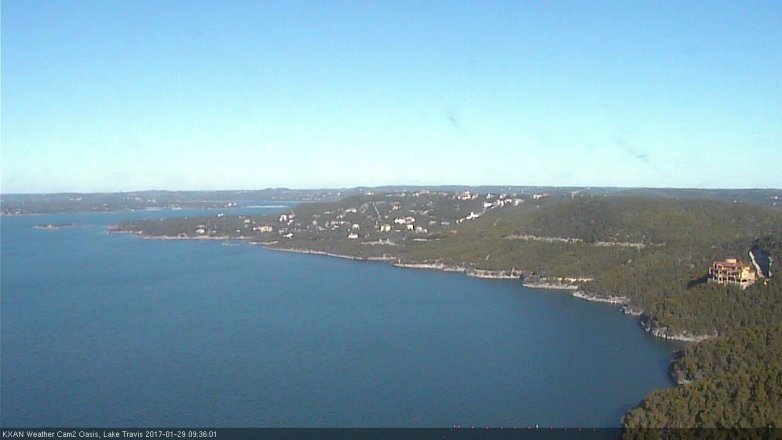 Lake Travis webcam, January 29, 2017 9:00 AM CT
