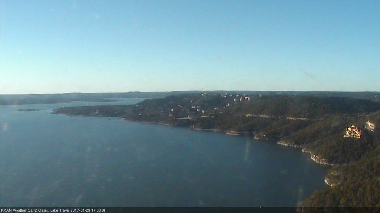Lake Travis webcam, January 29, 2017 4:10 PM CT