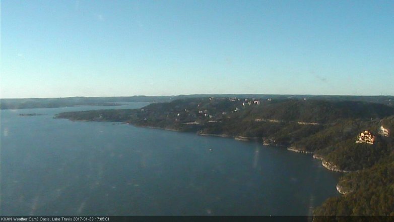Lake Travis webcam, January 29, 2017 4:35 PM CT