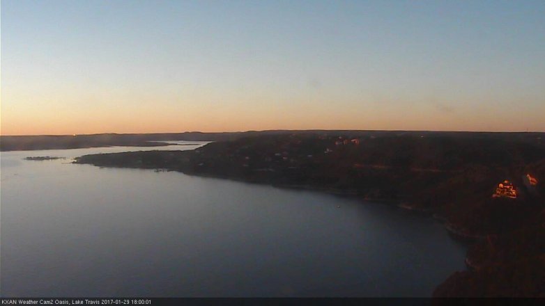 Lake Travis webcam, January 29, 2017 5:10 PM CT
