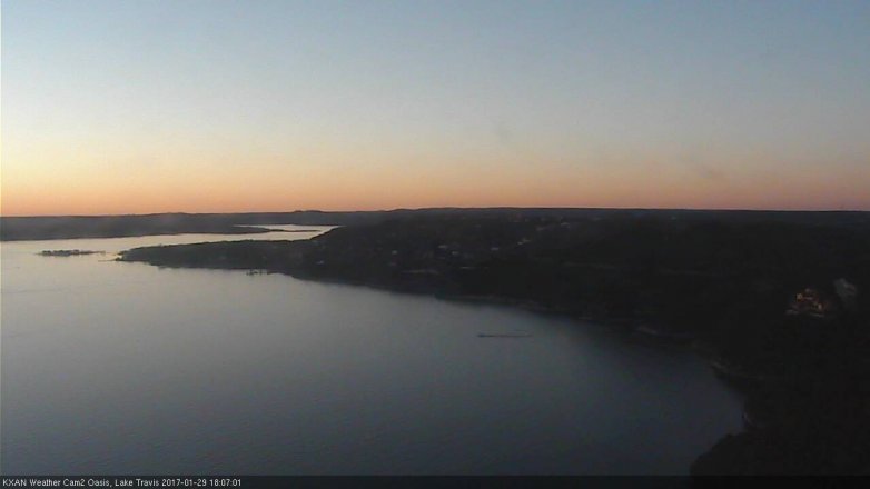 Lake Travis webcam, January 29, 2017 5:25 PM CT