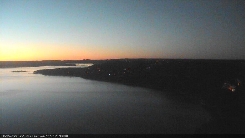 Lake Travis webcam, January 29, 2017 5:40 PM CT