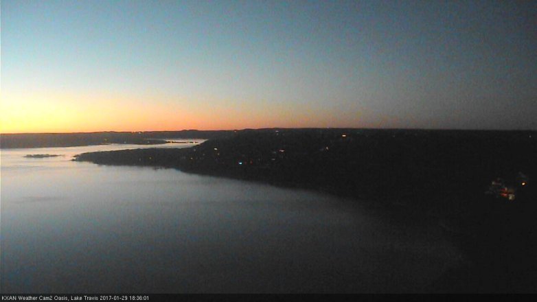 Lake Travis webcam, January 29, 2017 5:45 PM CT