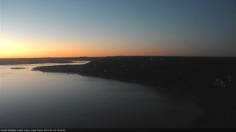 Lake Travis webcam, January 29, 2017 5:50 PM CT