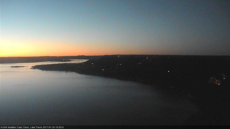 Lake Travis webcam, January 29, 2017 5:55 PM CT