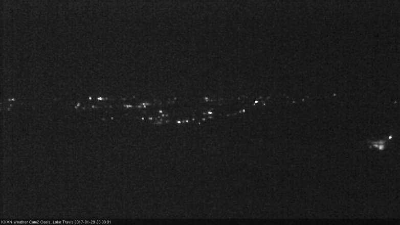Lake Travis webcam, January 29, 2017 7:30 PM CT