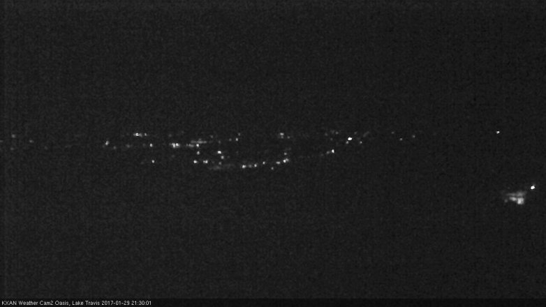 Lake Travis webcam, January 29, 2017 9:00 PM CT