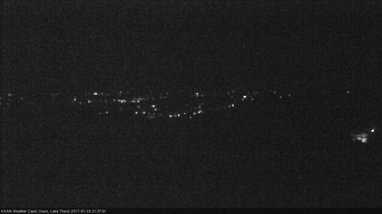 Lake Travis webcam, January 29, 2017 9:05 PM CT