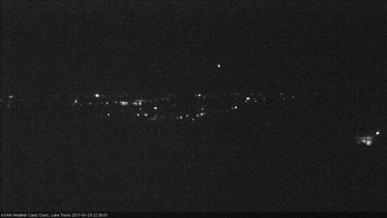 Lake Travis webcam, January 29, 2017 9:50 PM CT