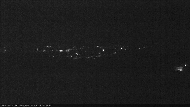 Lake Travis webcam, January 29, 2017 10:00 PM CT