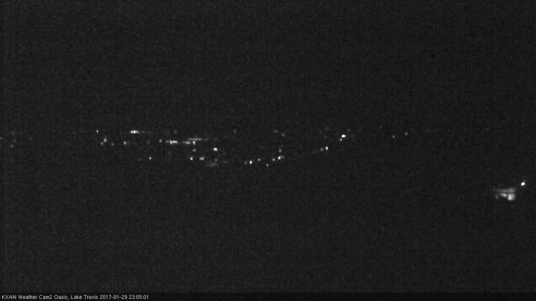 Lake Travis webcam, January 29, 2017 10:30 PM CT