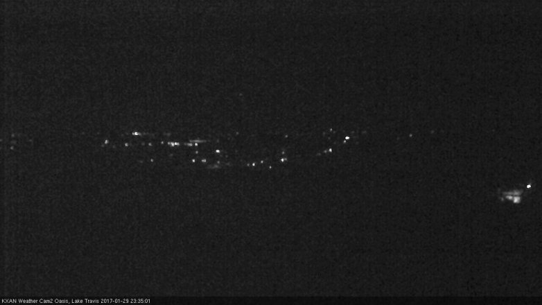 Lake Travis webcam, January 29, 2017 10:40 PM CT