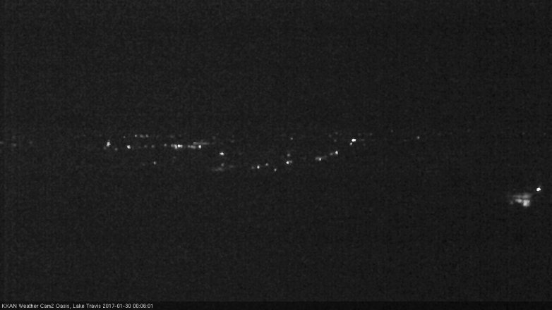 Lake Travis webcam, January 29, 2017 11:20 PM CT