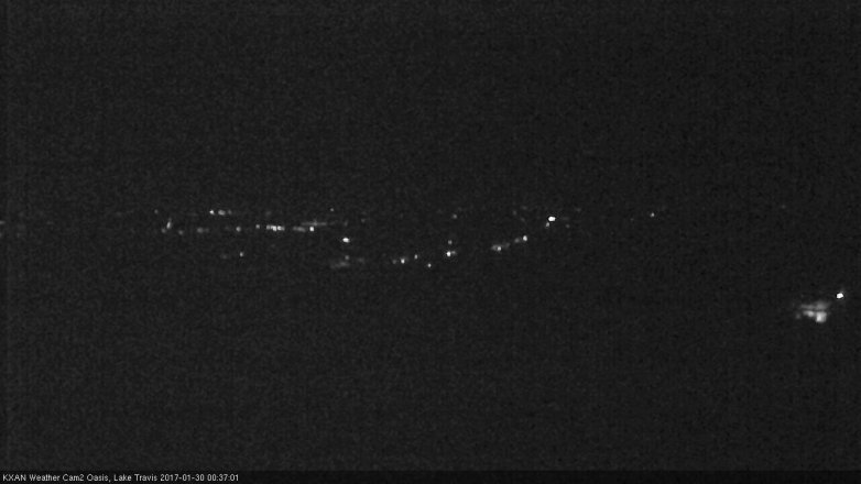 Lake Travis webcam, January 29, 2017 11:40 PM CT