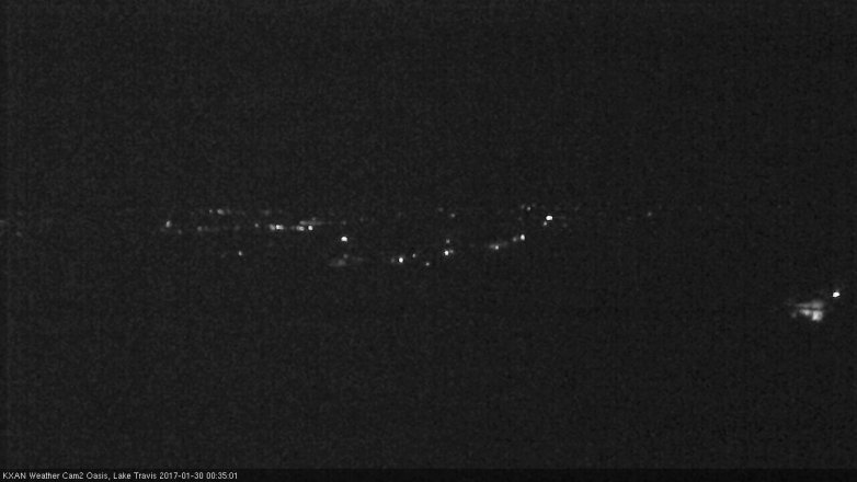 Lake Travis webcam, January 29, 2017 11:50 PM CT
