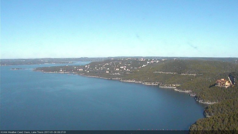 Lake Travis webcam, January 30, 2017 9:00 AM CT