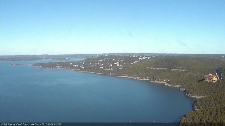 Lake Travis webcam, January 30, 2017 9:05 AM CT