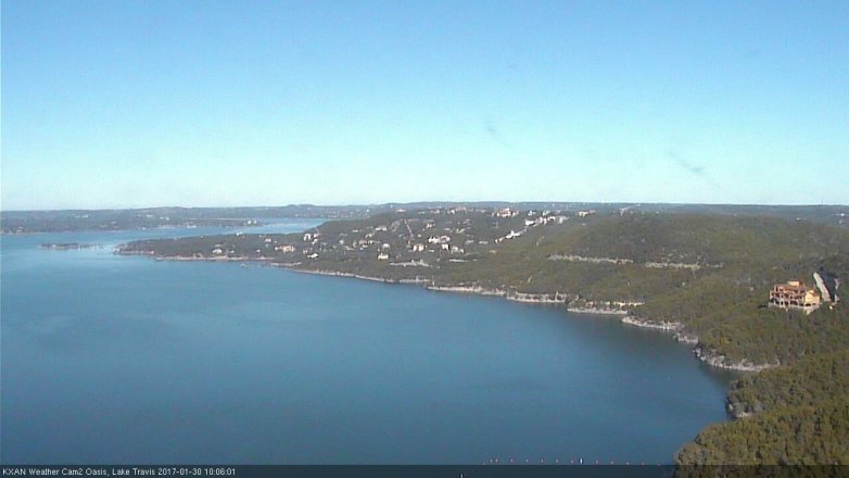 Lake Travis webcam, January 30, 2017 9:20 AM CT