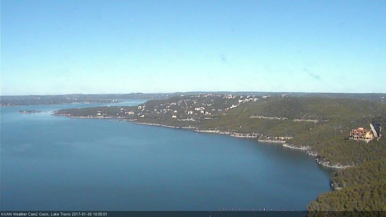 Lake Travis webcam, January 30, 2017 9:30 AM CT