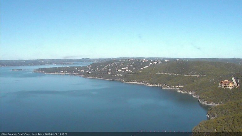 Lake Travis webcam, January 30, 2017 9:40 AM CT