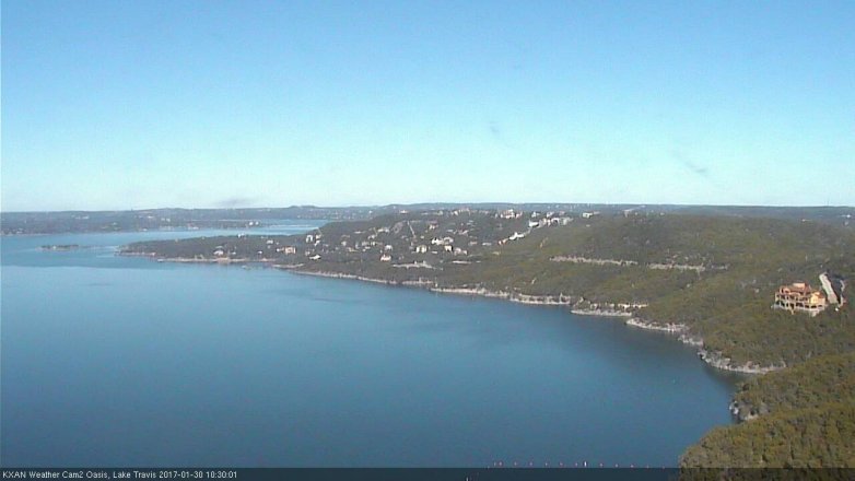 Lake Travis webcam, January 30, 2017 9:45 AM CT