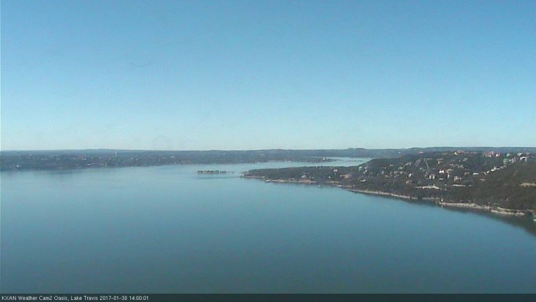 Lake Travis webcam, January 30, 2017 1:15 PM CT