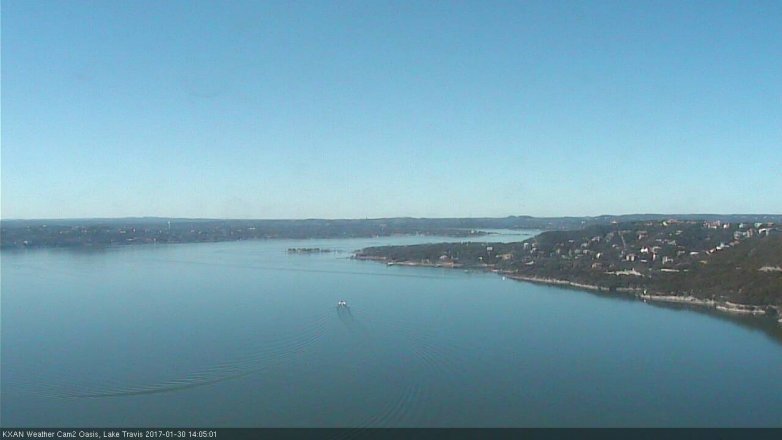 Lake Travis webcam, January 30, 2017 1:20 PM CT