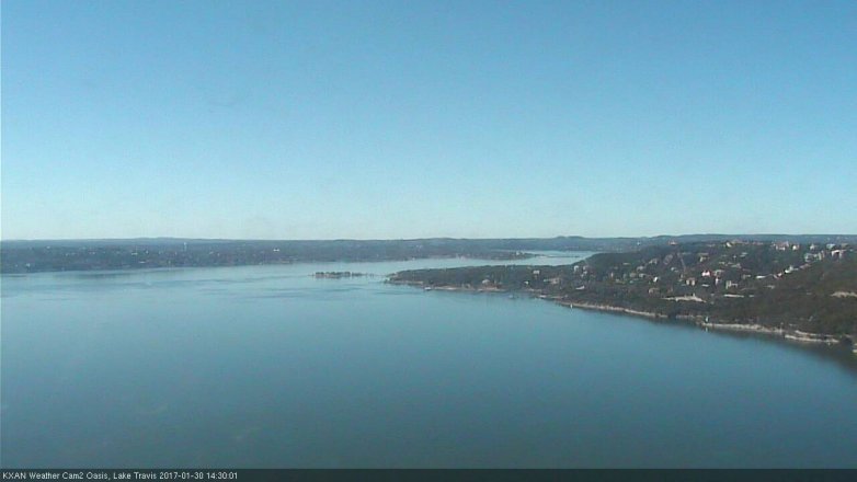 Lake Travis webcam, January 30, 2017 1:35 PM CT