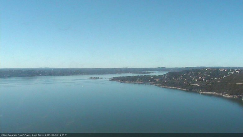 Lake Travis webcam, January 30, 2017 1:40 PM CT