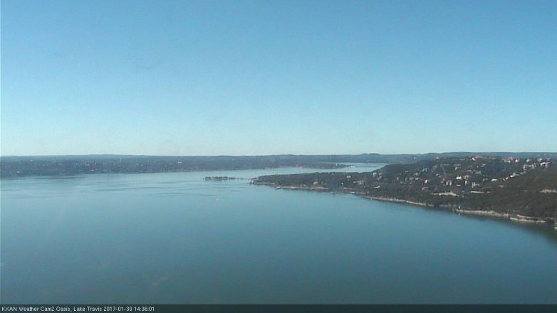 Lake Travis webcam, January 30, 2017 1:55 PM CT