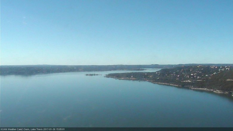 Lake Travis webcam, January 30, 2017 2:10 PM CT