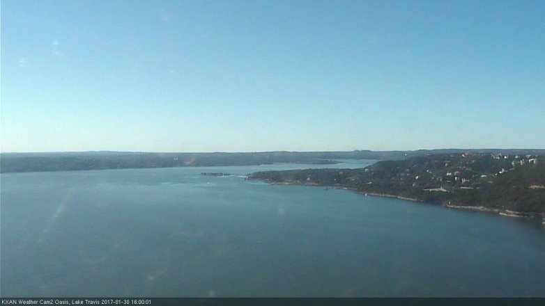 Lake Travis webcam, January 30, 2017 3:10 PM CT