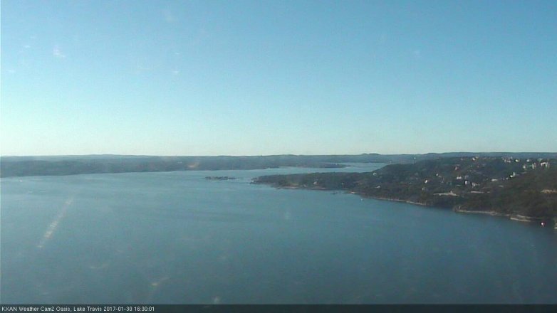 Lake Travis webcam, January 30, 2017 3:50 PM CT
