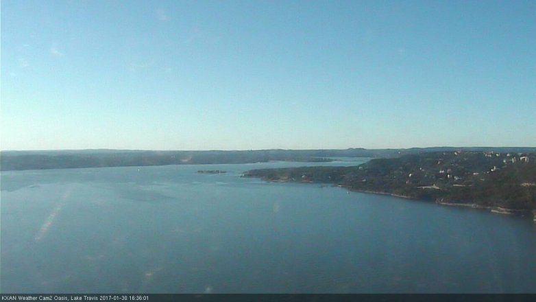 Lake Travis webcam, January 30, 2017 3:55 PM CT