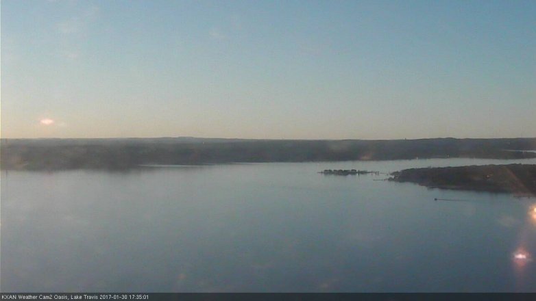 Lake Travis webcam, January 30, 2017 4:40 PM CT